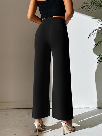 PETITE Split Hem Straight Leg Pants