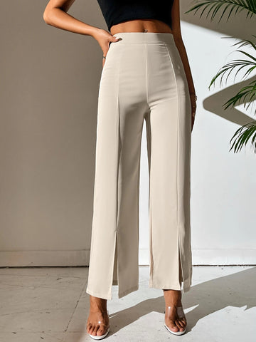 PETITE Split Hem Straight Leg Pants