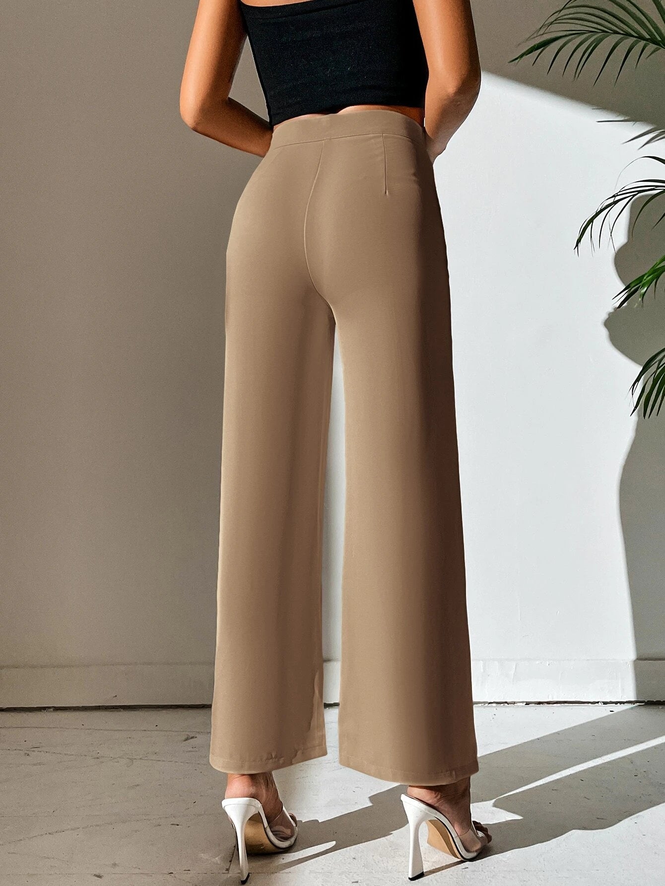 PETITE Split Hem Straight Leg Pants