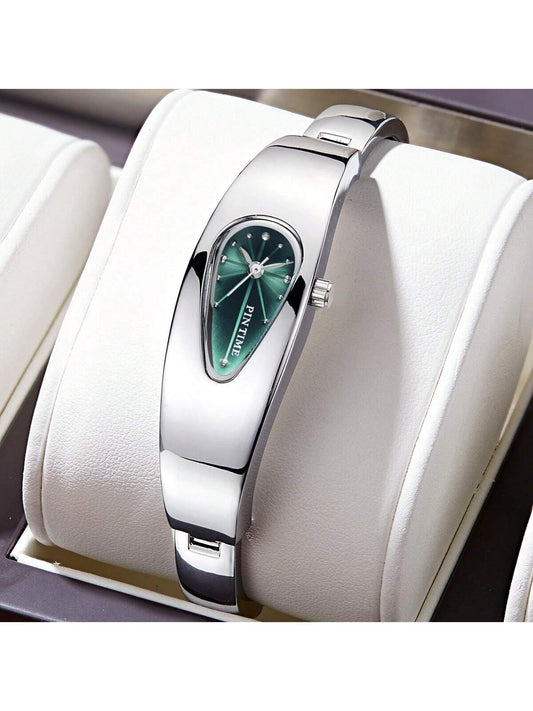 1pc Quartz Watch, Y2K Vintage Teardrop Strap Wristwatch