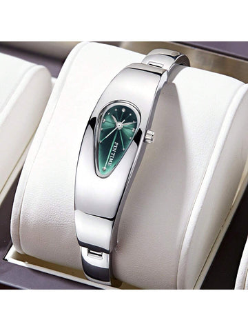 1pc Quartz Watch, Y2K Vintage Teardrop Strap Wristwatch