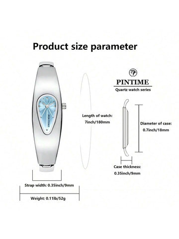 1pc Quartz Watch, Y2K Vintage Teardrop Strap Wristwatch