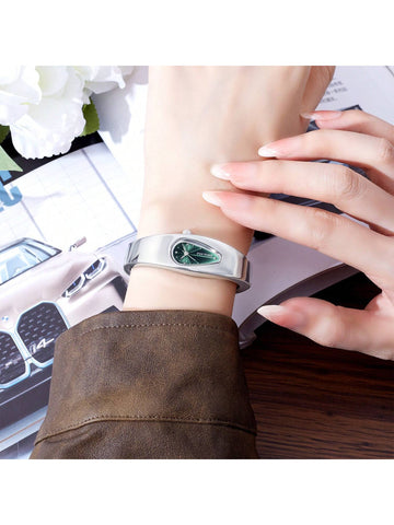 1pc Quartz Watch, Y2K Vintage Teardrop Strap Wristwatch