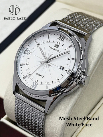 1pc Original Men's Vintage Watch Stainless Steel Summer Beach Accessories Luxury Watch