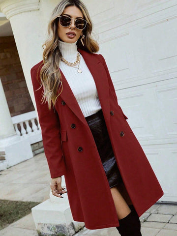Pariaura Lapel Neck Double Breasted Overcoat