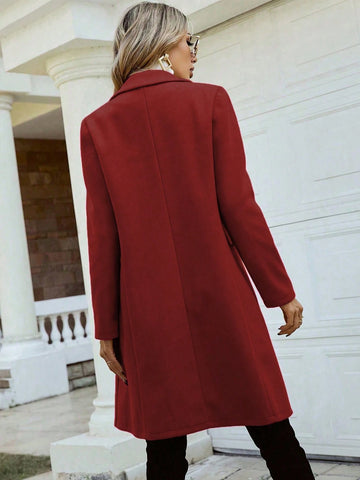 Pariaura Lapel Neck Double Breasted Overcoat
