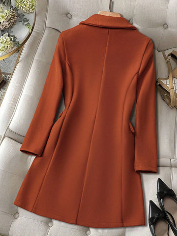 Pariaura Lapel Neck Double Breasted Overcoat