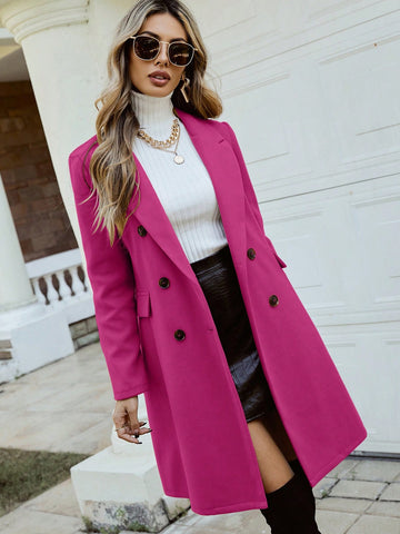 Pariaura Lapel Neck Double Breasted Overcoat