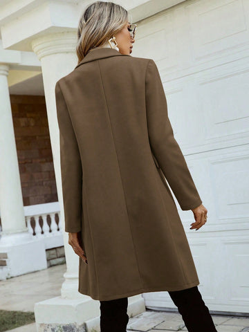 Pariaura Lapel Neck Double Breasted Overcoat