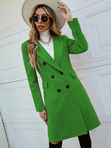 Pariaura Lapel Neck Double Breasted Overcoat