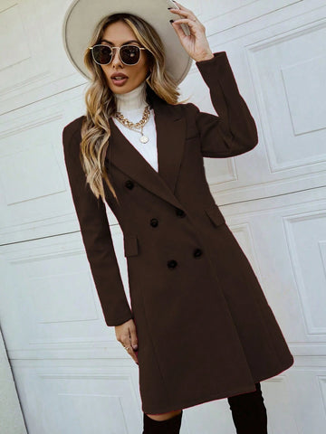 Pariaura Lapel Neck Double Breasted Overcoat
