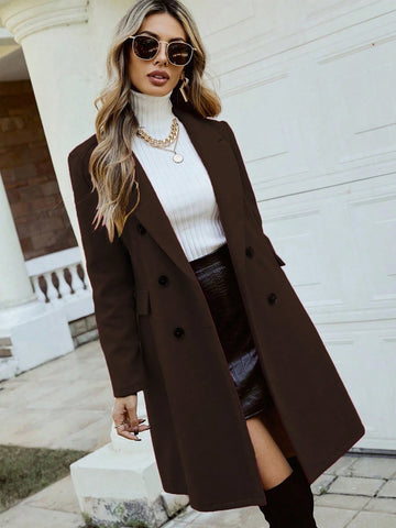 Pariaura Lapel Neck Double Breasted Overcoat