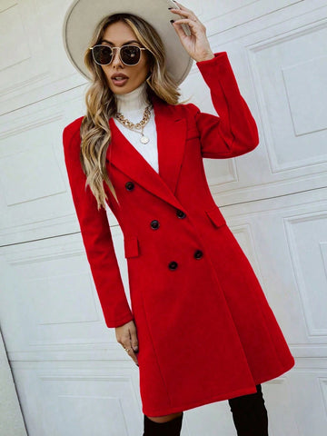 Pariaura Lapel Neck Double Breasted Overcoat
