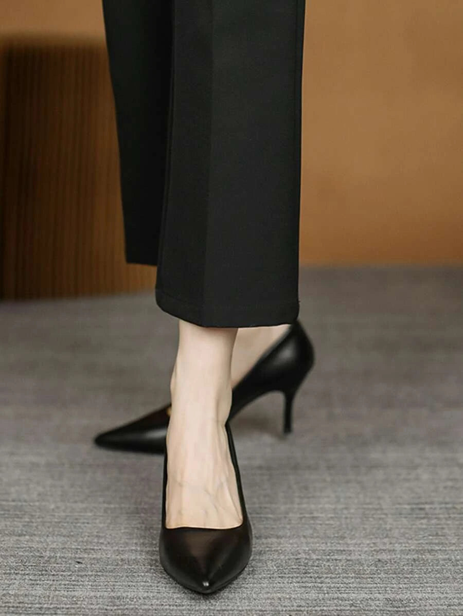 Point Toe Stiletto Heeled Court Pumps