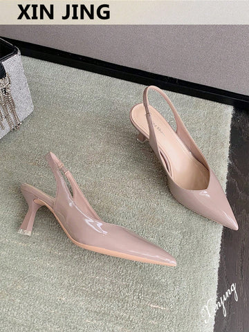 Women Point Toe Pyramid Heeled Pumps