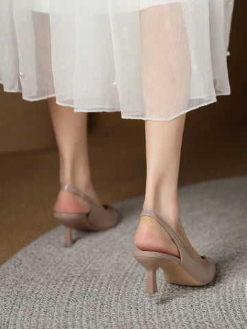 Women Point Toe Pyramid Heeled Pumps