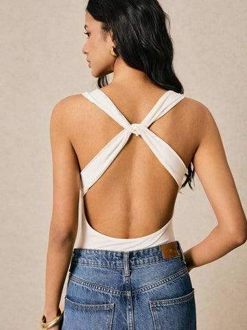 Women's Bodysuits Comfortable Metallic Embellishments Slim-Fitting Bodysuits