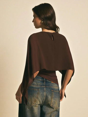 Women's Elegant Solid Color Shawl Collar Blouse
