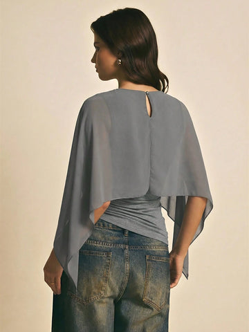 Women's Elegant Solid Color Shawl Collar Blouse