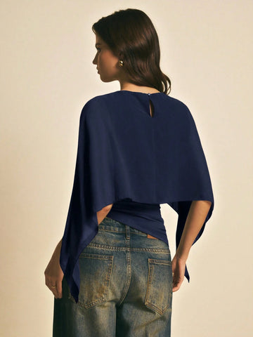 Women's Elegant Solid Color Shawl Collar Blouse
