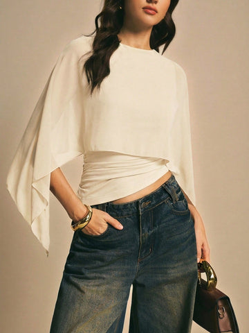 Women's Elegant Solid Color Shawl Collar Blouse