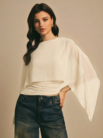 Women's Elegant Solid Color Shawl Collar Blouse