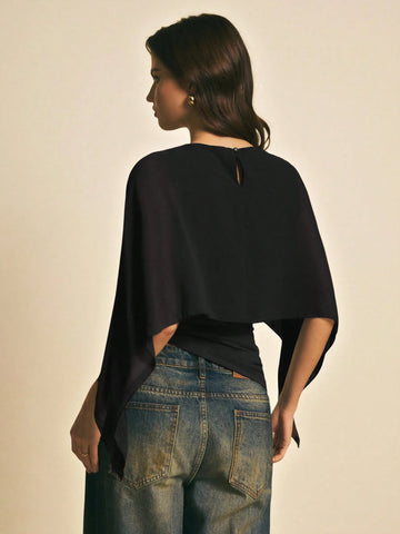 Women's Elegant Solid Color Shawl Collar Blouse