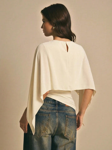 Women's Elegant Solid Color Shawl Collar Blouse