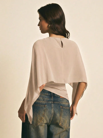 Women's Elegant Solid Color Shawl Collar Blouse