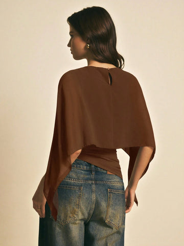 Women's Elegant Solid Color Shawl Collar Blouse