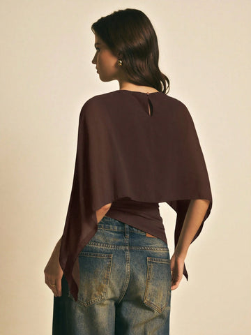 Women's Elegant Solid Color Shawl Collar Blouse