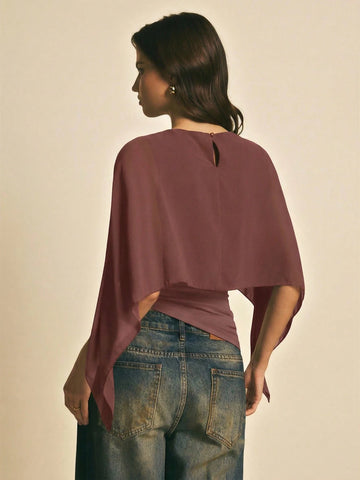 Women's Elegant Solid Color Shawl Collar Blouse