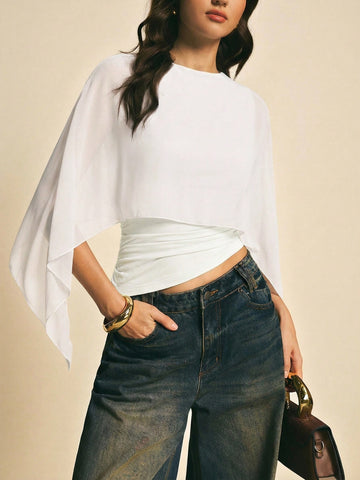 Women's Elegant Solid Color Shawl Collar Blouse