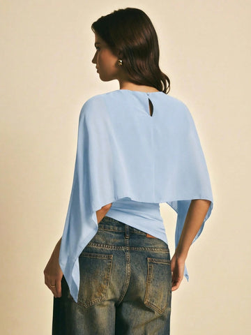 Women's Elegant Solid Color Shawl Collar Blouse