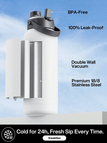 20oz Insulated Water Bottle With 2-In-1 Straw And Spout Lid