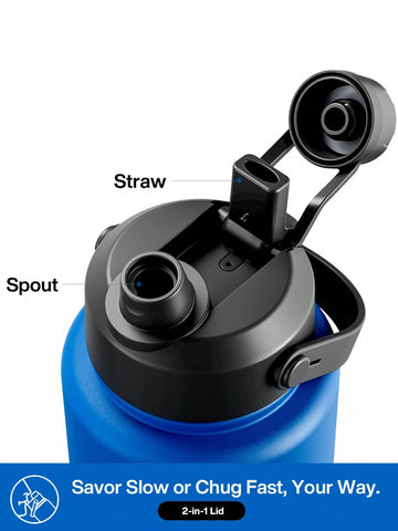 20oz Insulated Water Bottle With 2-In-1 Straw And Spout Lid