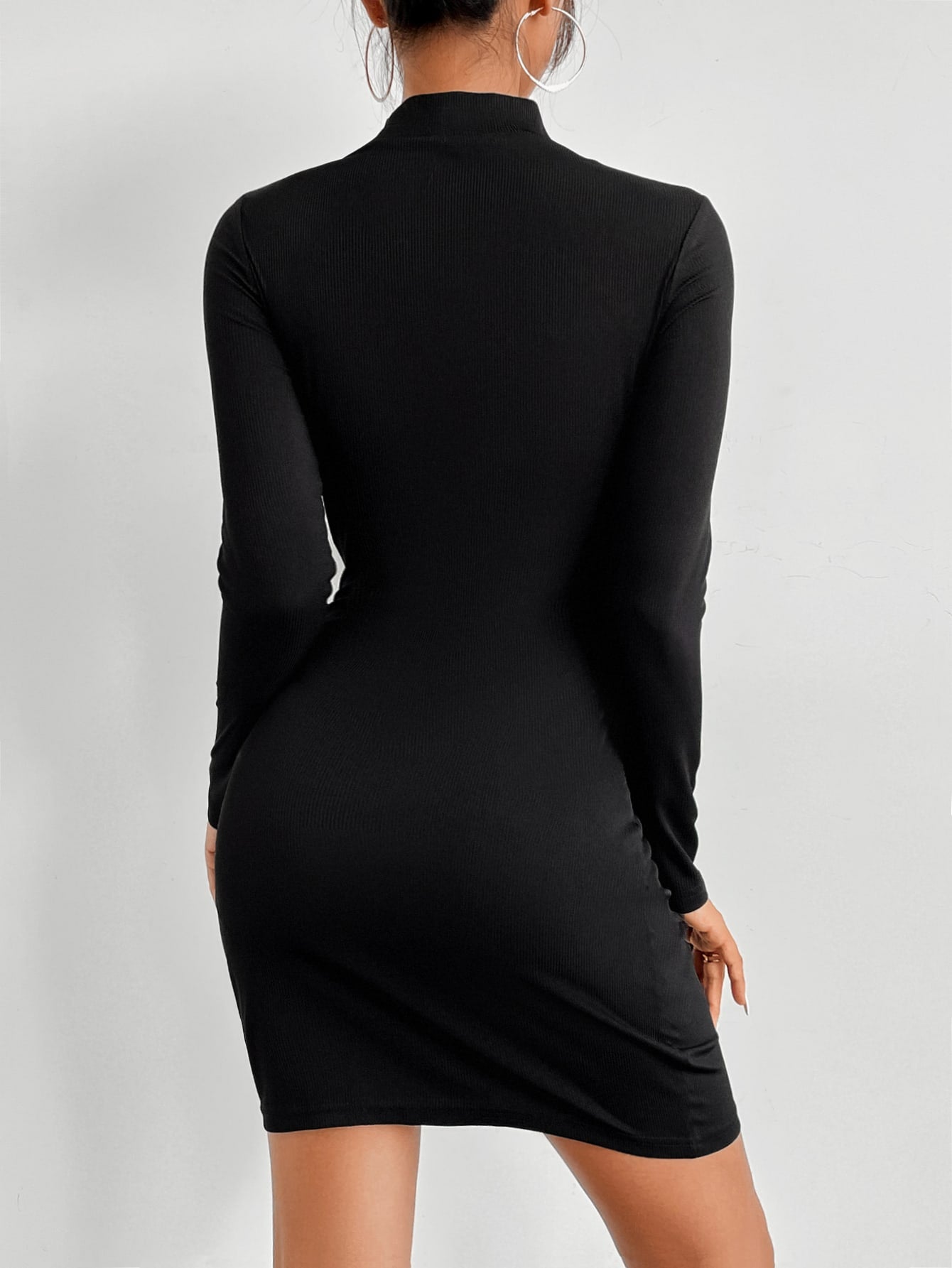 Privé Mock Neck Cut Out Bodycon Dress