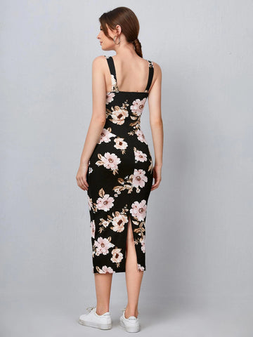 Privé Split Hem Floral Dress