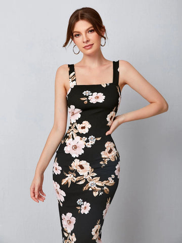 Privé Split Hem Floral Dress