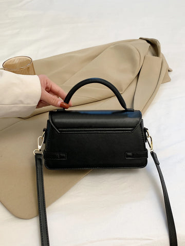 Fashionable Solid Color Retro Pu Leather Women's Handbag & Crossbody Bag