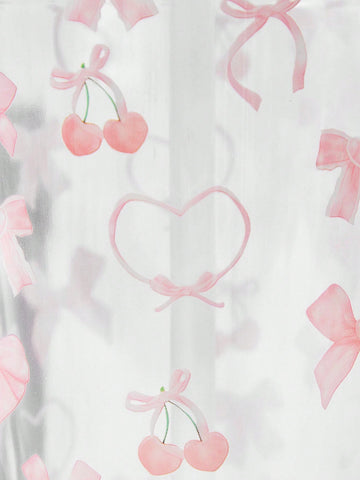 ROMWE Kawaii 1pc Hollowed-Out Pink Cherry Gift Double-Layer Flat Bottom Cup