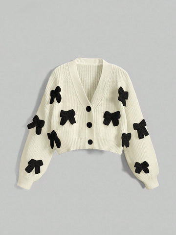 Three-Dimensional Bow Accessories Cute Minimalist Sexy Cardigan
