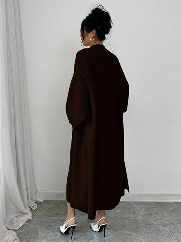 Solid Color Spaghetti Strap Minimalist Dress With Long Sleeve Jacket