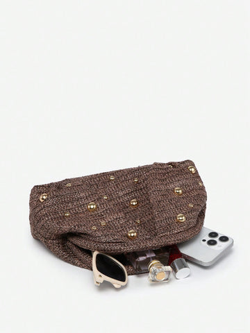 Women Vintage Minimalist Crocheted Beach Bag