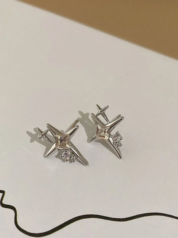 Rhinestone Decor Stud Earrings