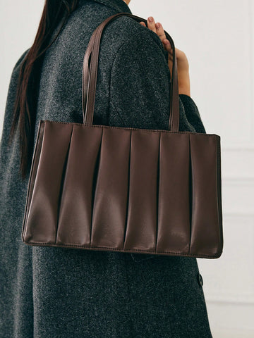 SHECARRY 1pc Women Fashion Versatile Minimalist Casual Solid Color Shoulder Bag