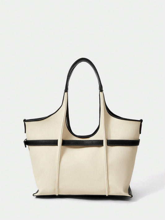 SHECARRY Women's Color Block Large Capacity Fashion Tote Bag