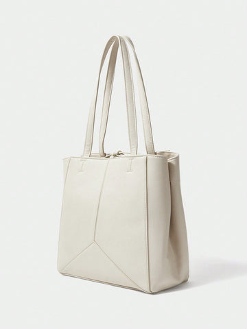 SHECARRY Women's Solid Color Large Capacity Shoulder Tote Bag