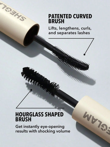 SHEGLAM All-In-One Volume & Length Mascara-Washable Black 2 In 1 Double Head Brush Easy To Remove