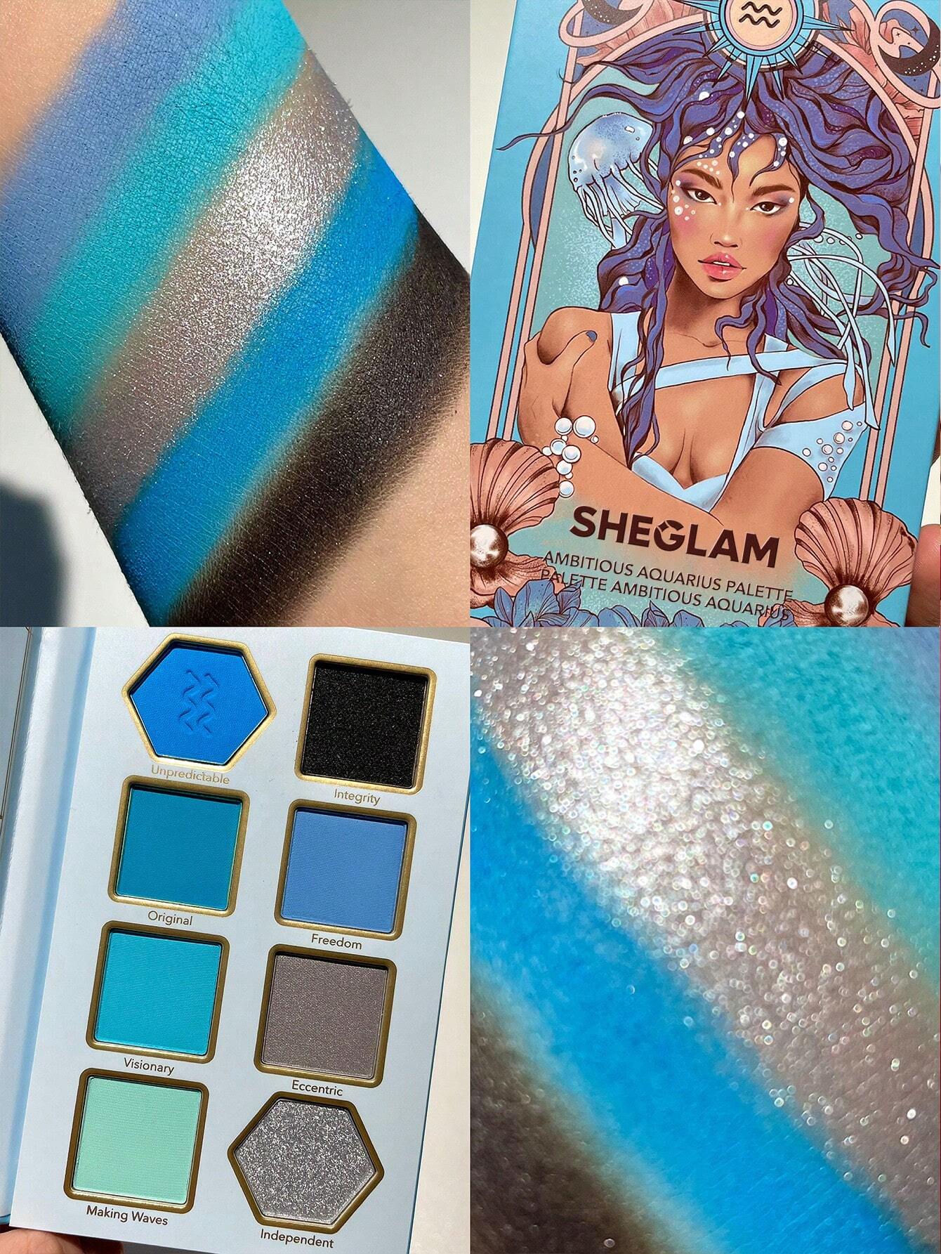 SHEGLAM Ambitious Aquarius Palette 8-Clolor Shimmer Metallic Matte Eyeshadow